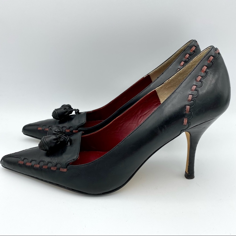 Max Studio Quibble Leather Pointed Toe Pumps - image 1
